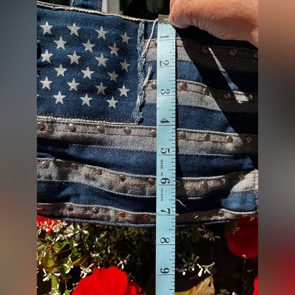 Vintage Denim St. John’s Bay American Flag Tote Bag Purse lots of pockets 250 🇺🇸 - Picture 12 of 14